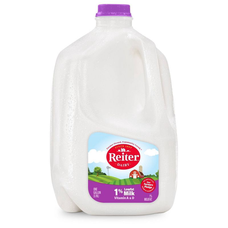 slide 1 of 7, Reiter Dairy Reiter 1% Lowfat Milk - 1gal, 1 gal