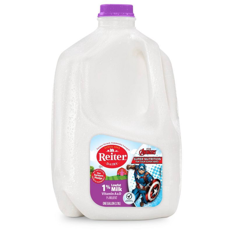 slide 1 of 7, Reiter Dairy Reiter 1% Lowfat Milk - 1gal, 1 gal