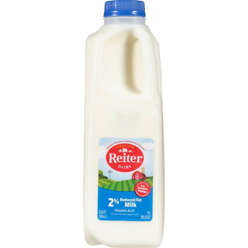 slide 1 of 7, Reiter Dairy Reiter 2% Reduced Fat Milk - 1qt, 1 qt