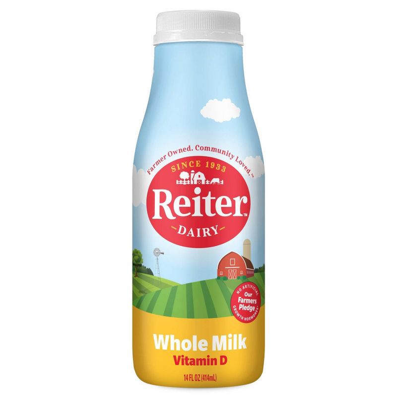 slide 1 of 6, Reiter Dairy Reiter Whole Milk - 14 fl oz, 14 fl oz
