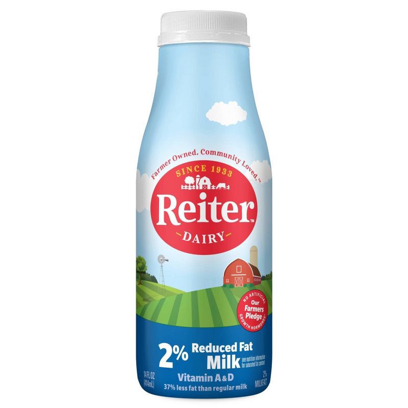slide 1 of 6, Reiter Dairy Reiter 2% Reduced Fat Milk - 14 fl oz, 14 fl oz