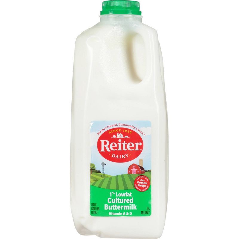 slide 1 of 6, Reiter Dairy Reiter 1% Lowfat Cultured Buttermilk - 0.5gal, 1/2 gal