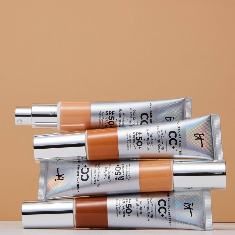 slide 4 of 5, IT Cosmetics CC + Cream SPF50 - Neutral Medium - 1.08 fl oz, 1.08 fl oz