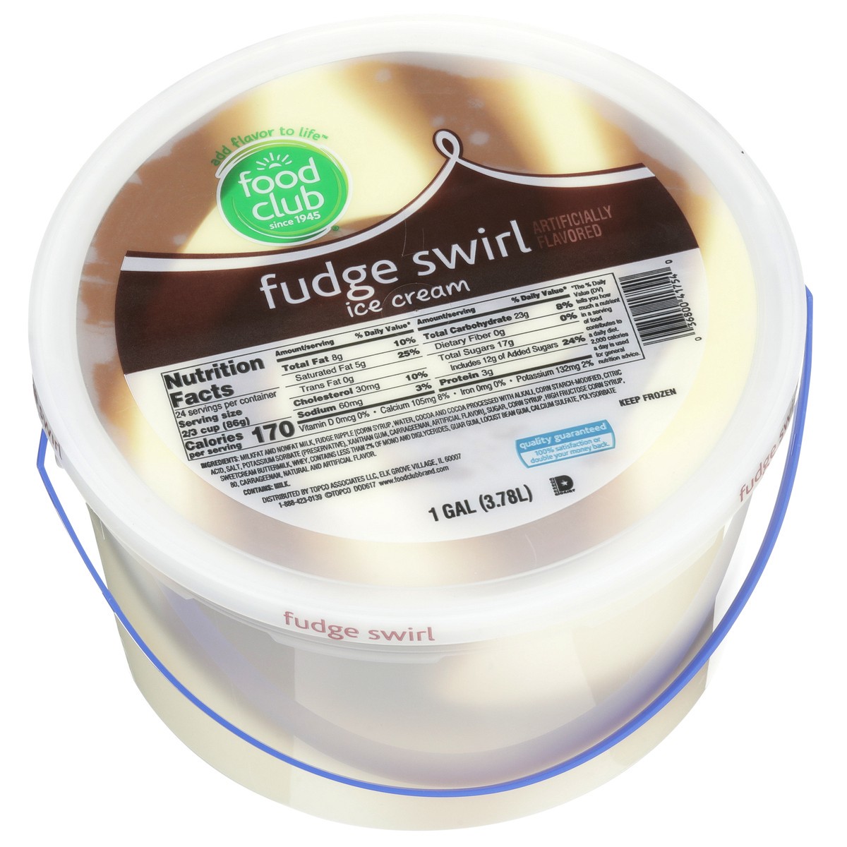 slide 6 of 9, Food Club Fudge Swirl Ice Cream, 4 qt