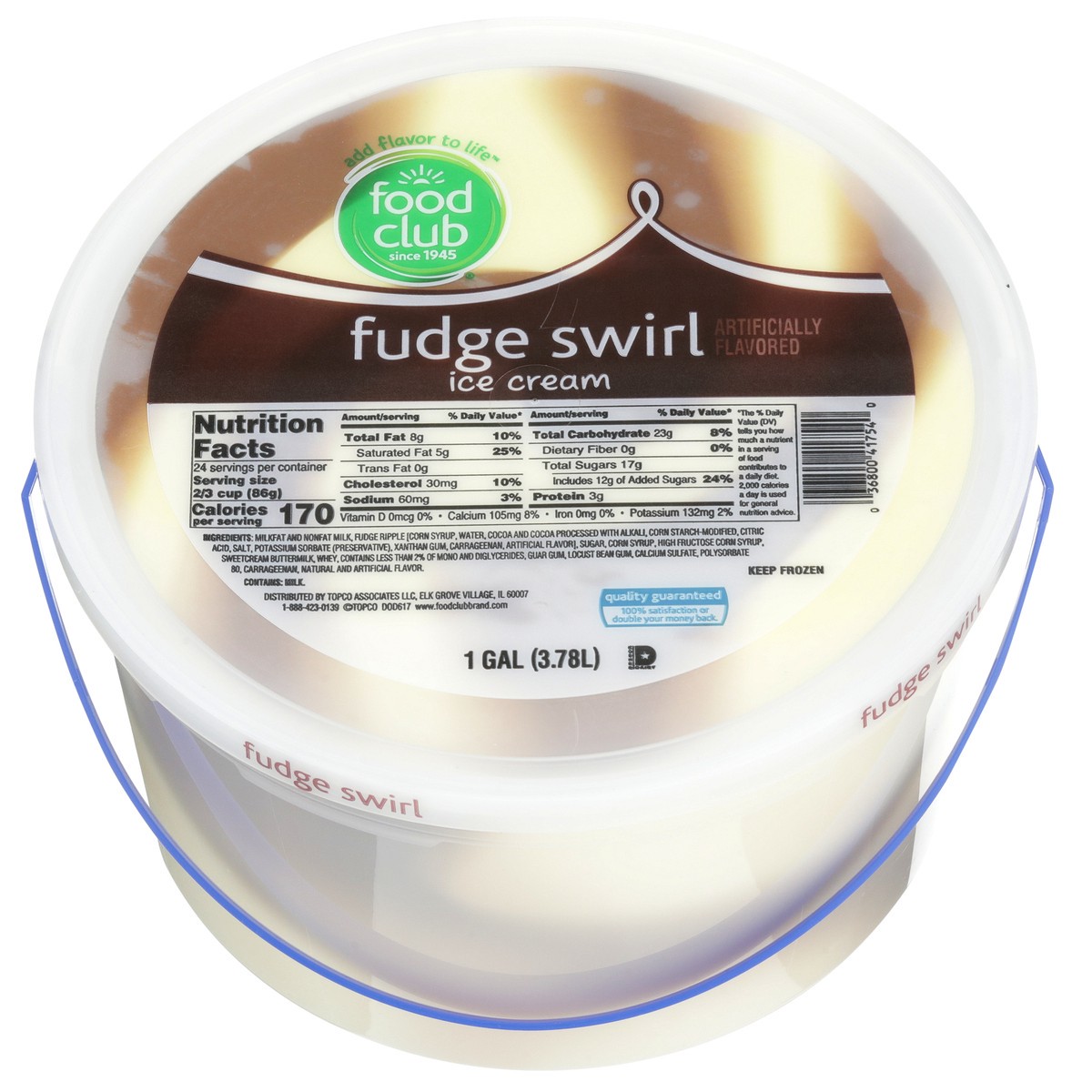 slide 1 of 9, Food Club Fudge Swirl Ice Cream, 4 qt