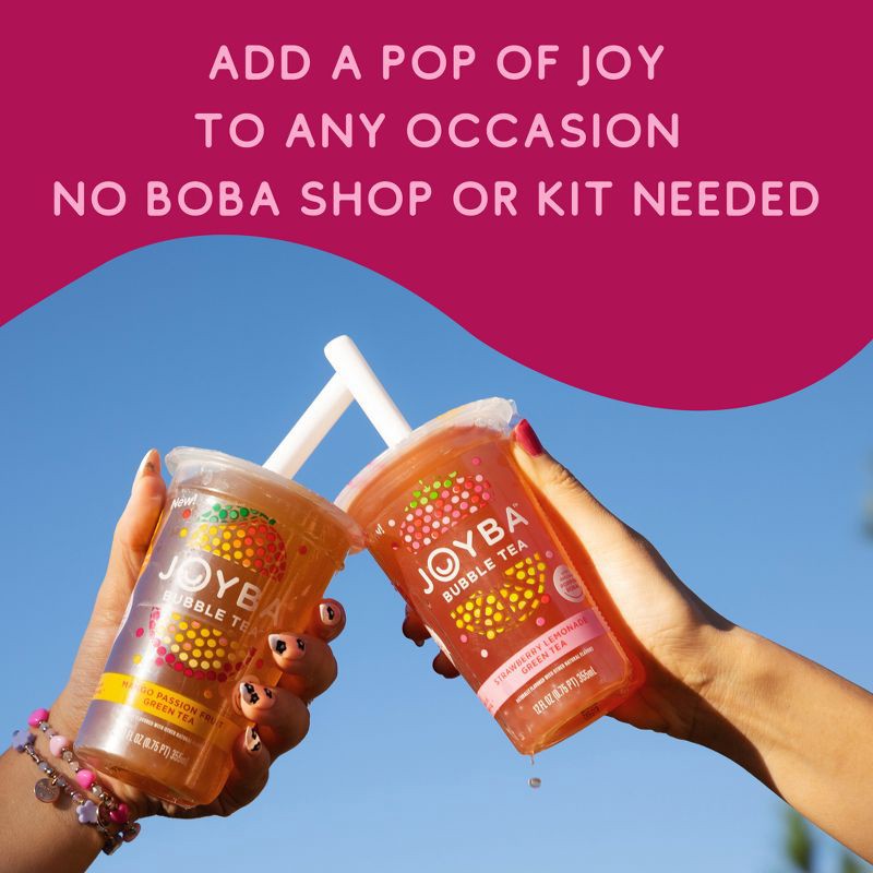 slide 4 of 6, JOYBA Strawberry Lemonade Green Bubble Tea - 4pk/12 fl oz Cups, 4 ct; 12 fl oz