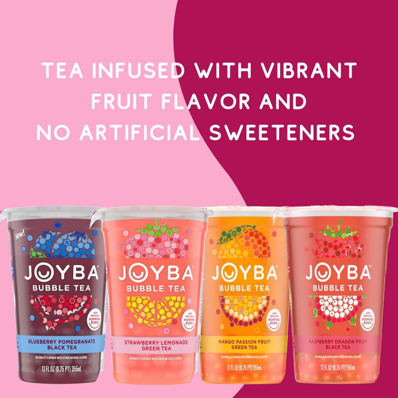 slide 6 of 6, JOYBA Strawberry Lemonade Green Bubble Tea - 4pk/12 fl oz Cups, 4 ct; 12 fl oz