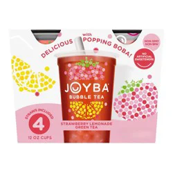 JOYBA Strawberry Lemonade Green Bubble Tea - 4pk/12 fl oz Cups