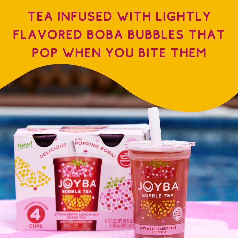 slide 2 of 6, JOYBA Mango Passion Fruit Green Bubble Tea - 4pk/12 fl oz Cups, 4 ct; 12 fl oz