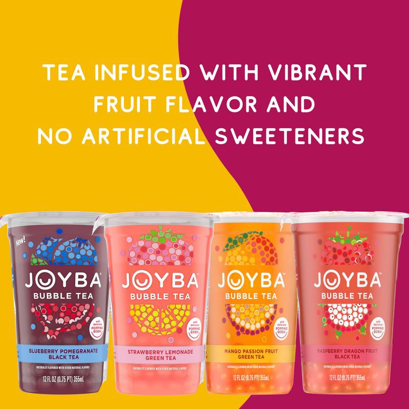 slide 6 of 6, JOYBA Mango Passion Fruit Green Bubble Tea - 4pk/12 fl oz Cups, 4 ct; 12 fl oz