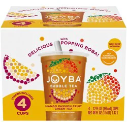 JOYBA Mango Passion Fruit Green Bubble Tea - 4pk/12 fl oz Cups