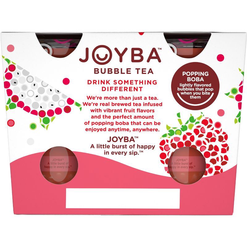 Joyba Raspberry Dragon Fruit Black Bubble Tea - 4pk/12 Fl Oz Cups