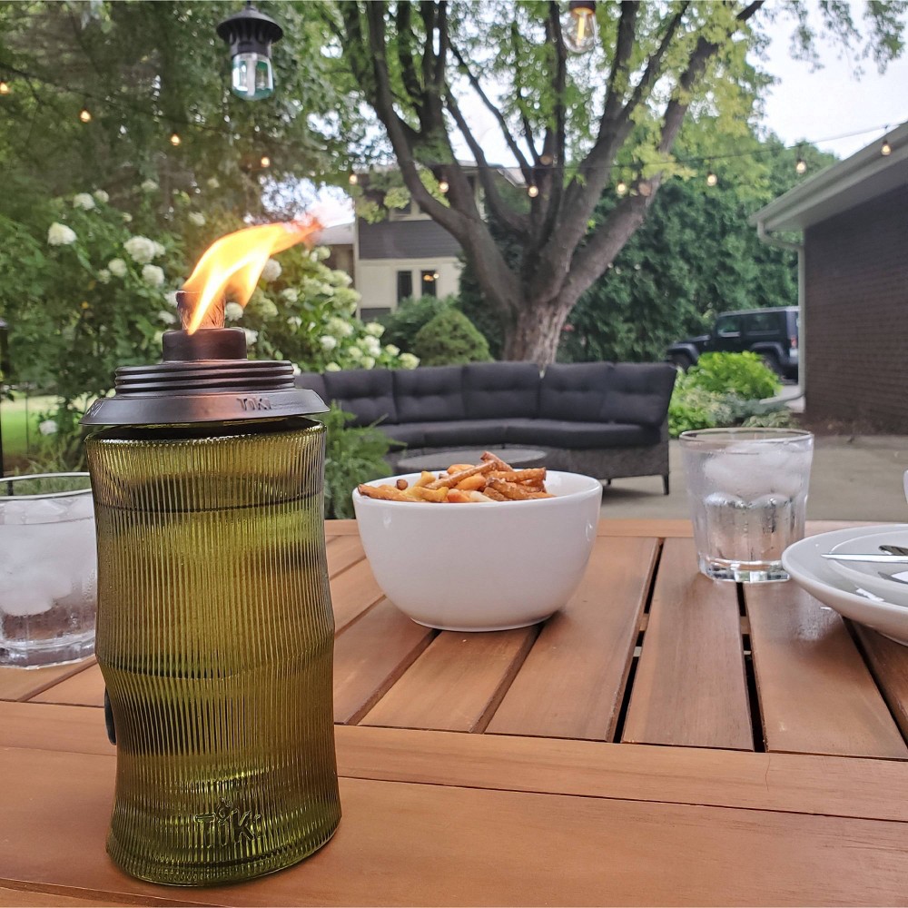 slide 2 of 6, Carved Glass Torch - TIKI, 1 ct