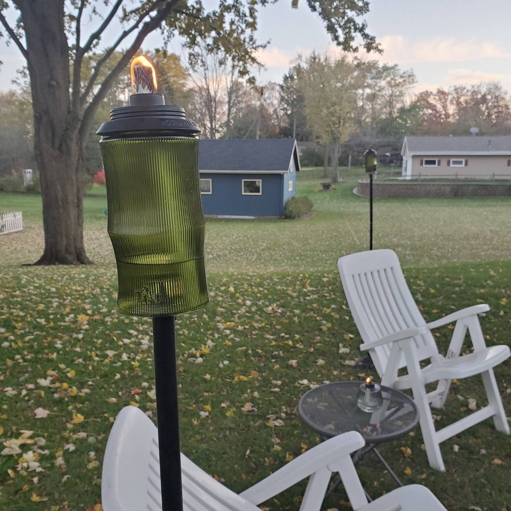 slide 3 of 6, Carved Glass Torch - TIKI, 1 ct