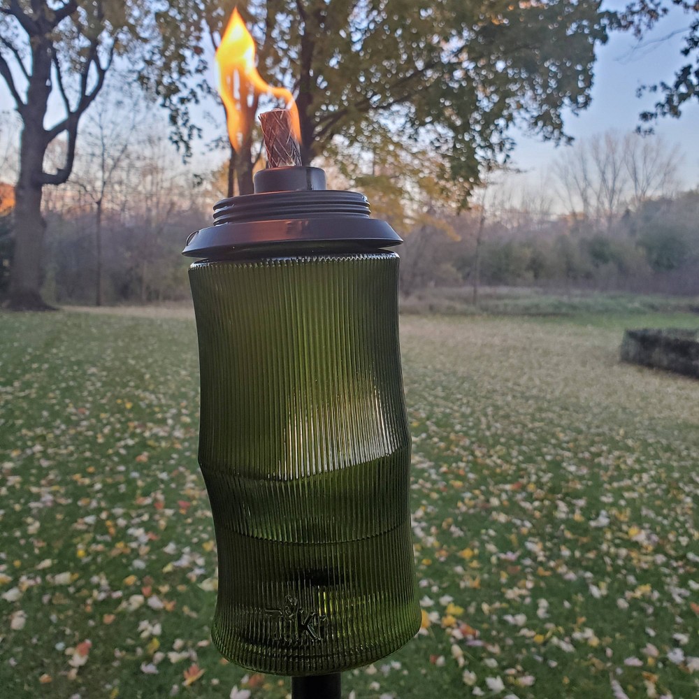 slide 4 of 6, Carved Glass Torch - TIKI, 1 ct