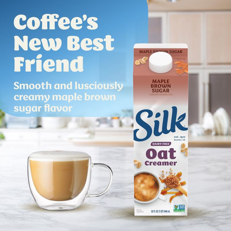 slide 3 of 12, Silk Oat Maple Brown Sugar Dairy-Free Gluten Free Creamer - 32 fl oz, 32 fl oz