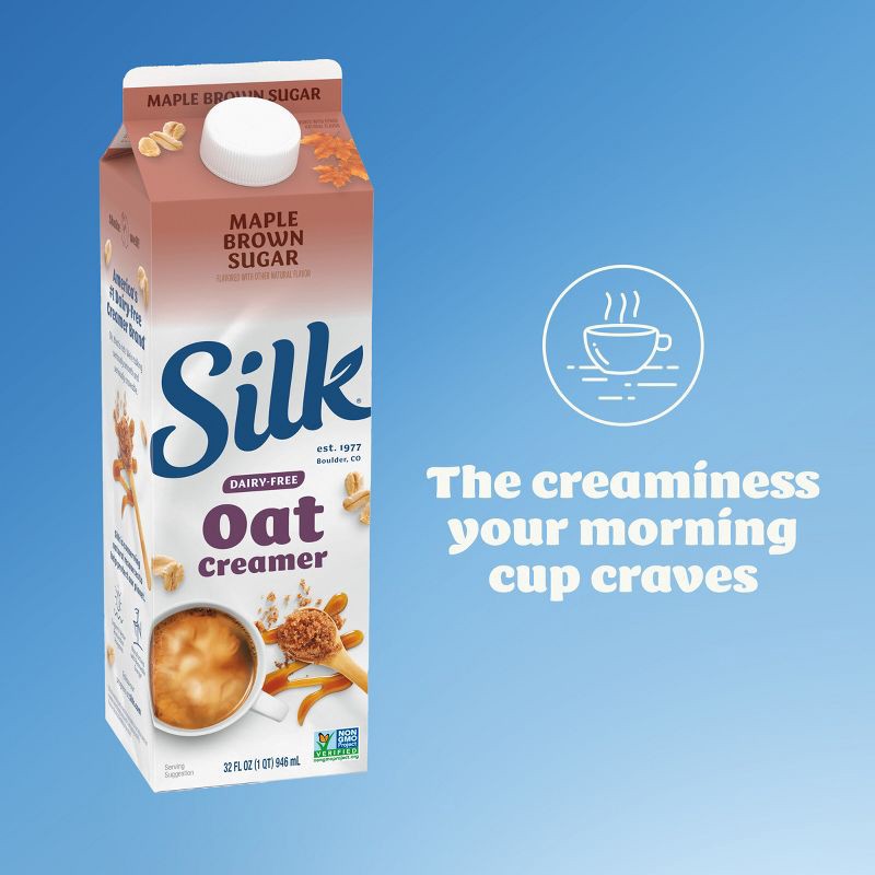slide 4 of 12, Silk Oat Maple Brown Sugar Dairy-Free Gluten Free Creamer - 32 fl oz, 32 fl oz