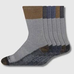 Dickies Men's 6pk Moisture Control Crew Socks - Gray 6-12