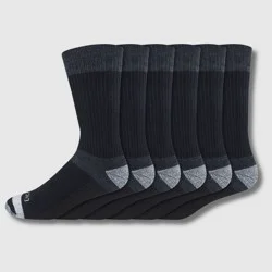 Dickies Men's 6pk Max Cushion Crew Socks - Black 6-12: Midweight, Tagless, Solid Pattern