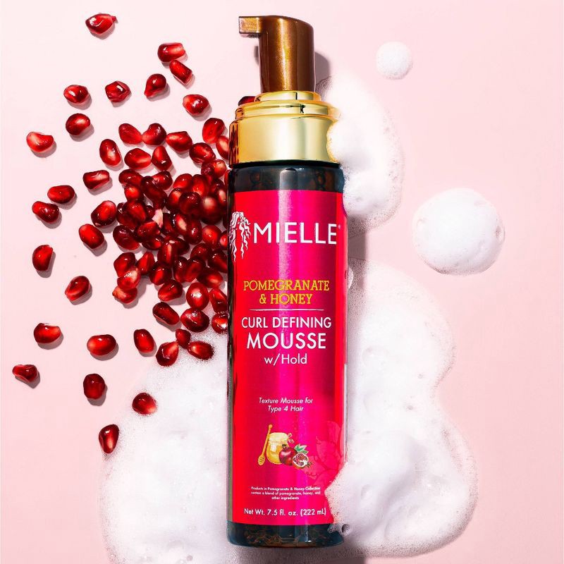 slide 3 of 6, Mielle Organics Pomegranate and Honey Curl Defining Mousse with Hold - 7.5 fl oz, 7.5 fl oz