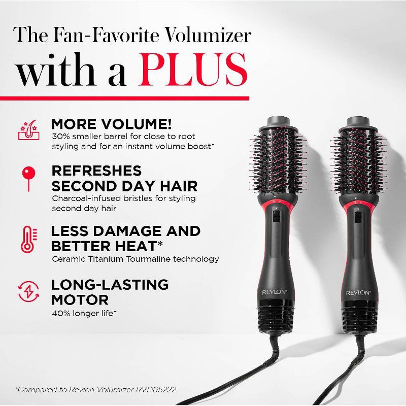 slide 6 of 12, Revlon One-Step Volumizer PLUS Hair Dryer and Hot Air Brush - Black, 1 ct