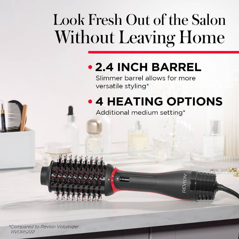 slide 8 of 12, Revlon One-Step Volumizer PLUS Hair Dryer and Hot Air Brush - Black, 1 ct