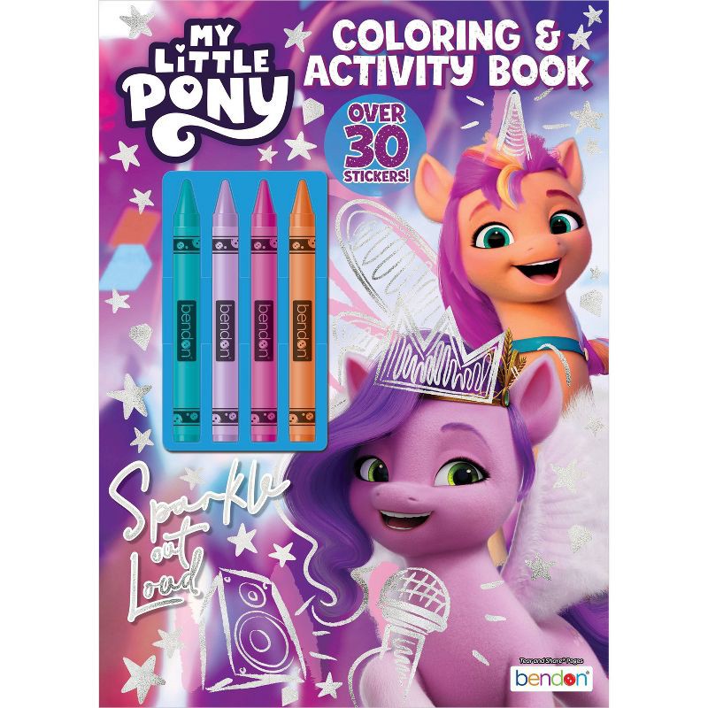 slide 1 of 6, Bendon My Little Pony Movie 2 Coloring Book with Crayons, 1 ct