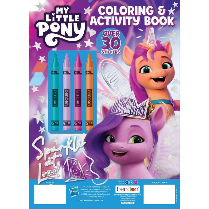 slide 6 of 6, Bendon My Little Pony Movie 2 Coloring Book with Crayons, 1 ct