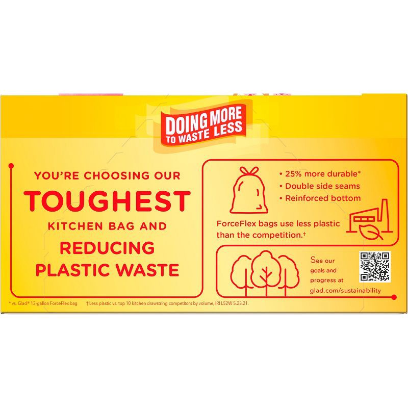 slide 11 of 11, Glad ForceFlex MaxStrength Tall Kitchen Drawstring Pink Trash Bags - Cherry Blossom - 13gal/45ct, 45 ct; 13 gal