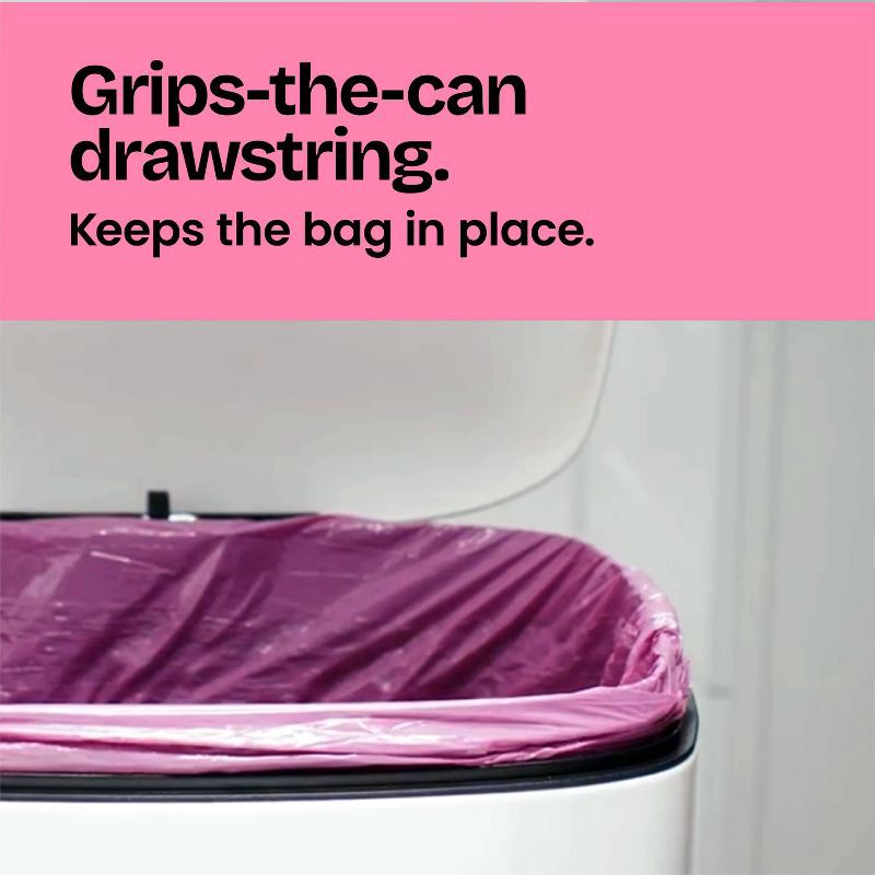 slide 7 of 11, Glad ForceFlex MaxStrength Tall Kitchen Drawstring Pink Trash Bags - Cherry Blossom - 13gal/45ct, 45 ct; 13 gal