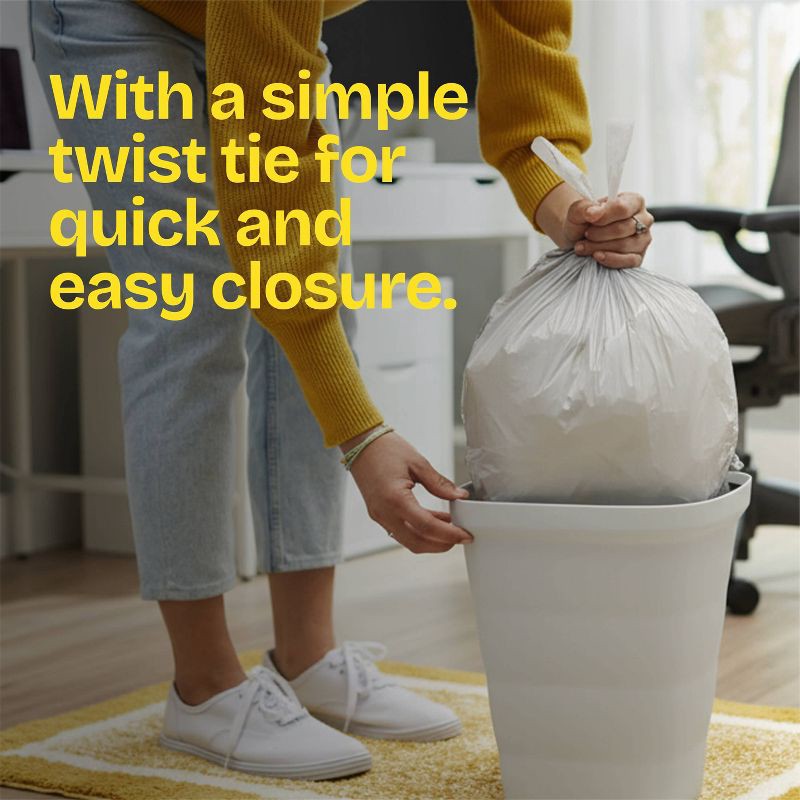 slide 6 of 10, Glad Small Quick Tie Trash Bags - Gain Original - 4gal/52ct, 4 gal, 52 ct