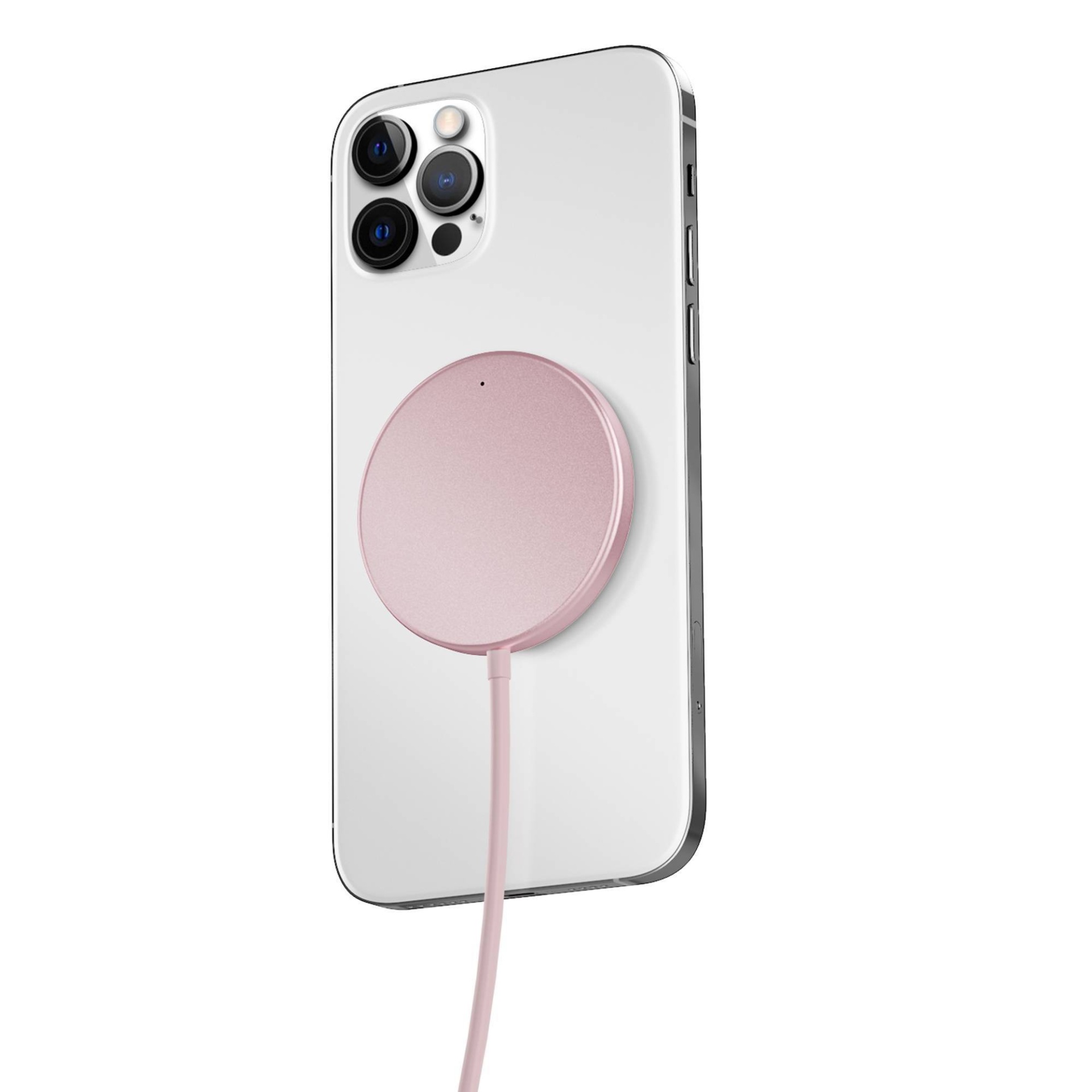 slide 1 of 6, Just Wireless Magnetic Charger - Rose Gold, 1 ct