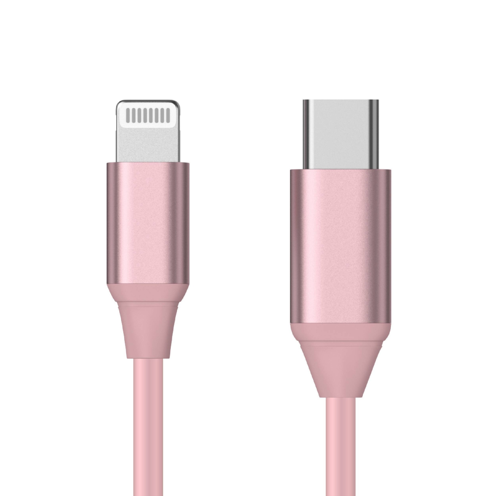 slide 1 of 7, Just Wireless 6' TPU Lightning to USB C Cable Rose Gold, 1 ct
