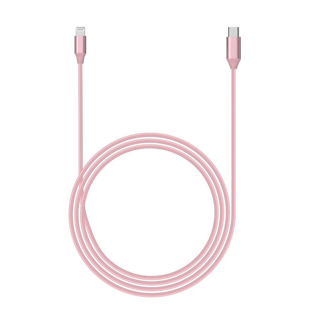 slide 2 of 7, Just Wireless 6' TPU Lightning to USB C Cable Rose Gold, 1 ct