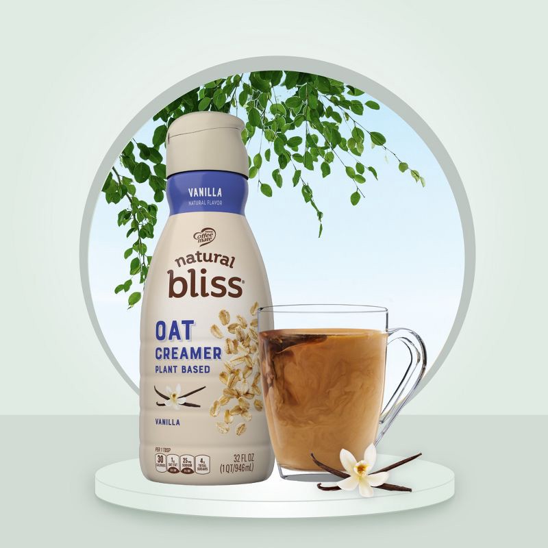slide 2 of 7, Coffee mate Natural Bliss Plant Based Vanilla Oat Milk Creamer - 1qt, 1 qt