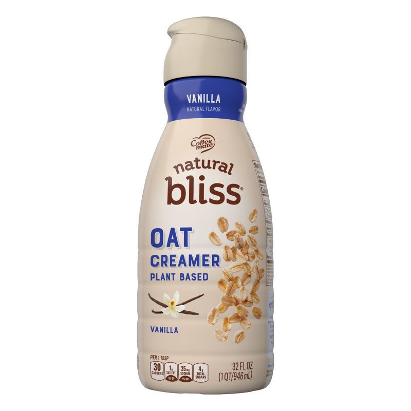 slide 7 of 7, Coffee mate Natural Bliss Plant Based Vanilla Oat Milk Creamer - 1qt, 1 qt
