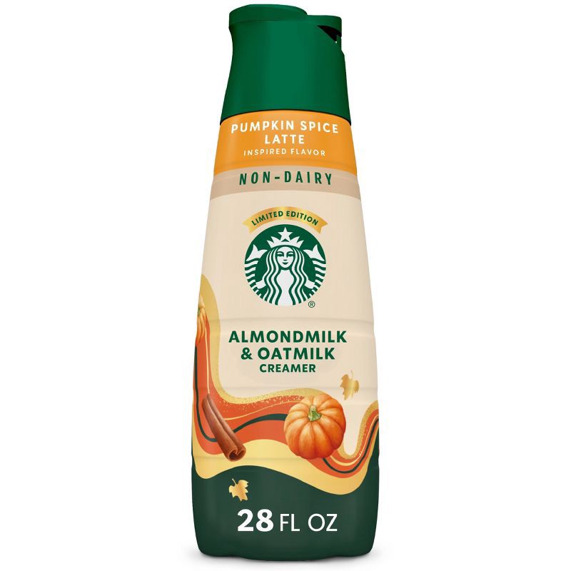 slide 1 of 8, Starbucks Creamer Starbucks Pumpkin Spice Non-Dairy Almondmilk & Oatmilk Coffee Creamer - 28 fl oz, 28 fl oz