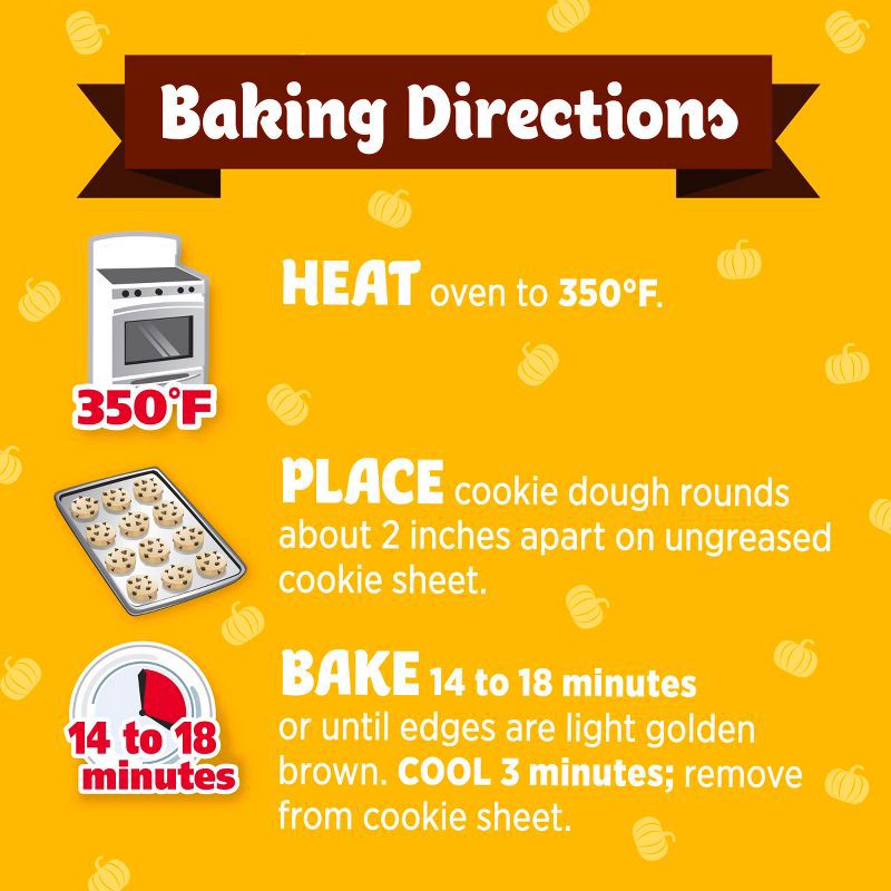 slide 5 of 8, Pillsbury Ready-to-Bake Pumpkin Cookie Dough with Cream Cheese Flavored Chips - 14oz/12ct, 12 ct; 14 oz