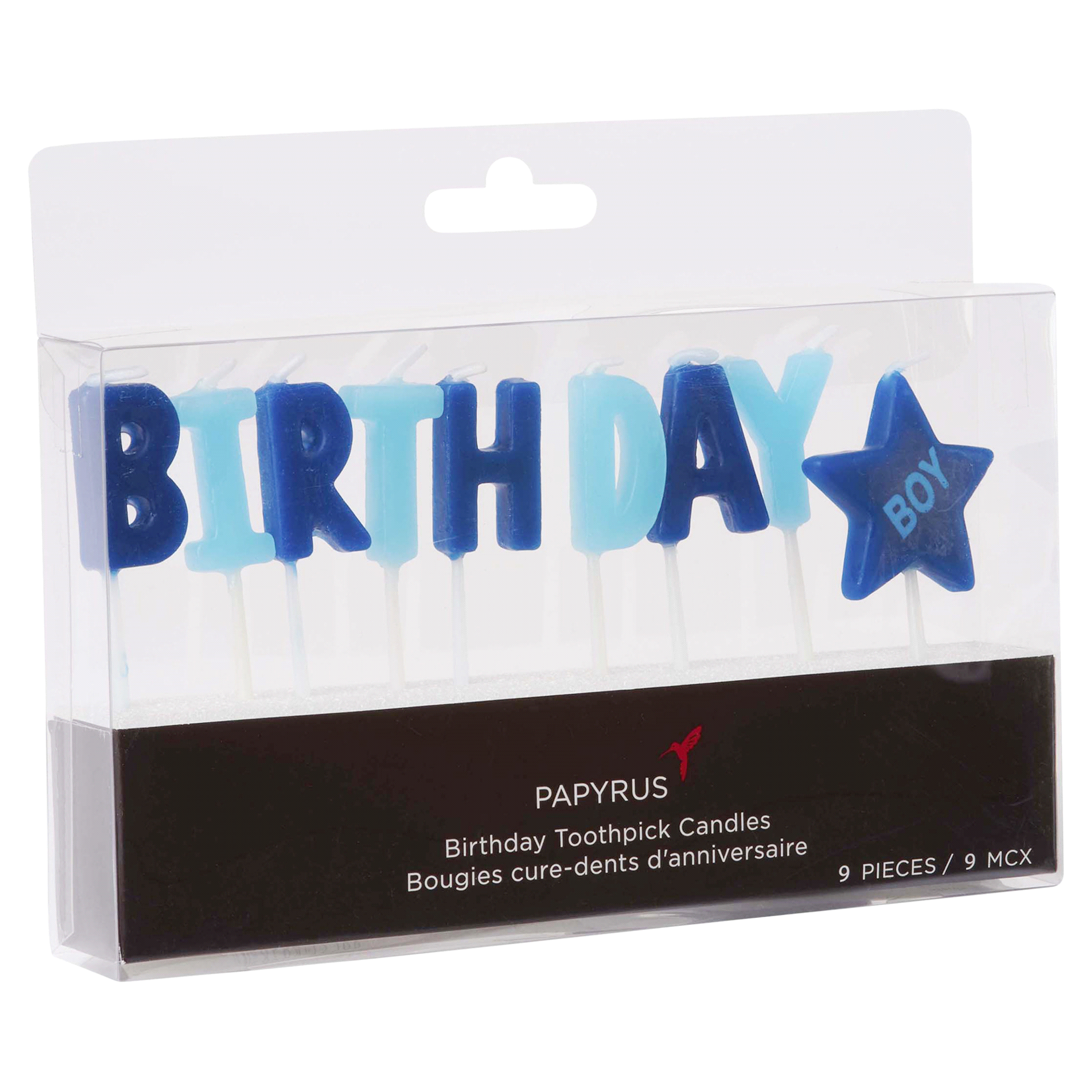 slide 5 of 5, Papyrus Birthday Candles, Boy Birthday (9-Count), 1 ct
