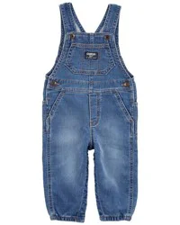 Oshkosh Baby Boy Knit-Like Denim Overalls Medium Wash 9M
