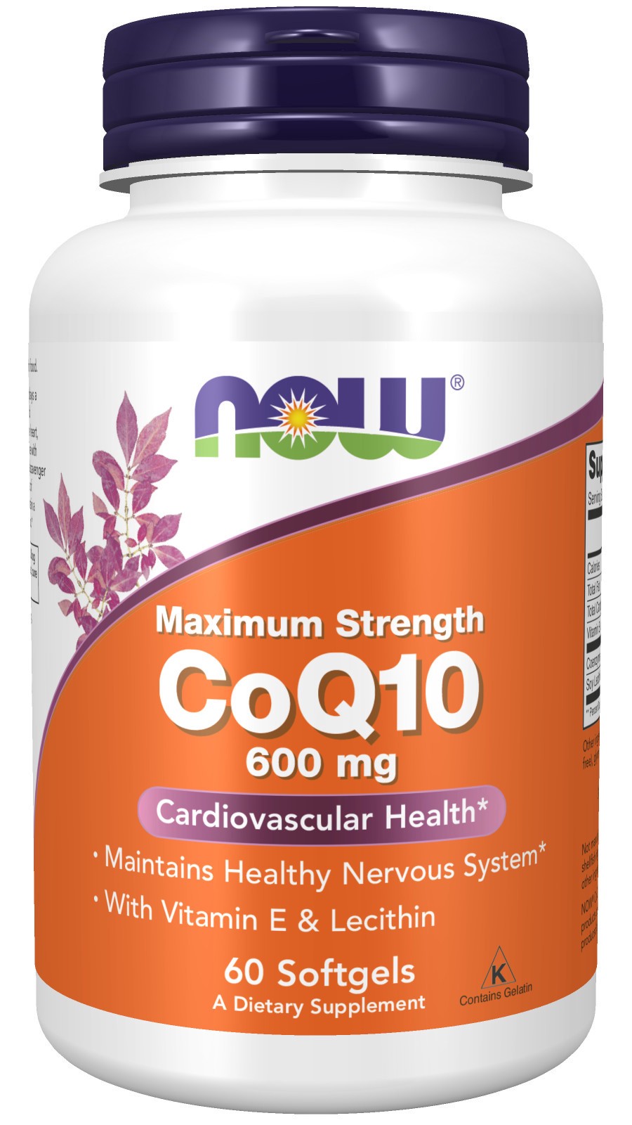 slide 1 of 4, NOW Supplements CoQ10 600 mg - 60 Softgels, 60 ct