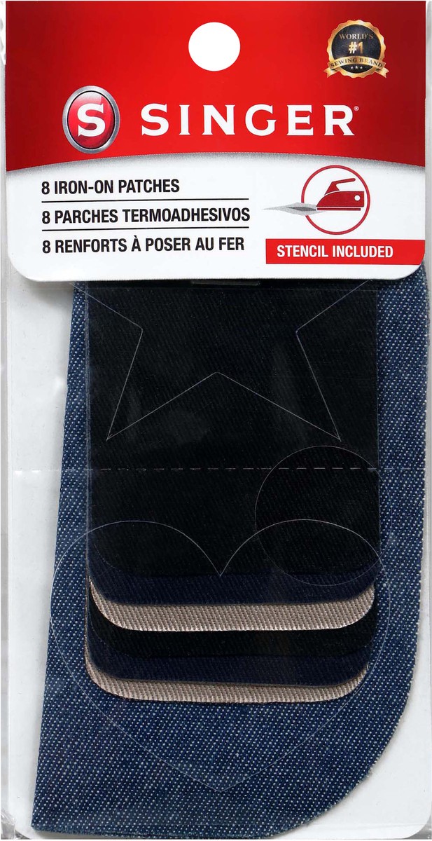 slide 2 of 2, Singer Denim and Twill Iron-On Patch Repair Kit, 8 ct