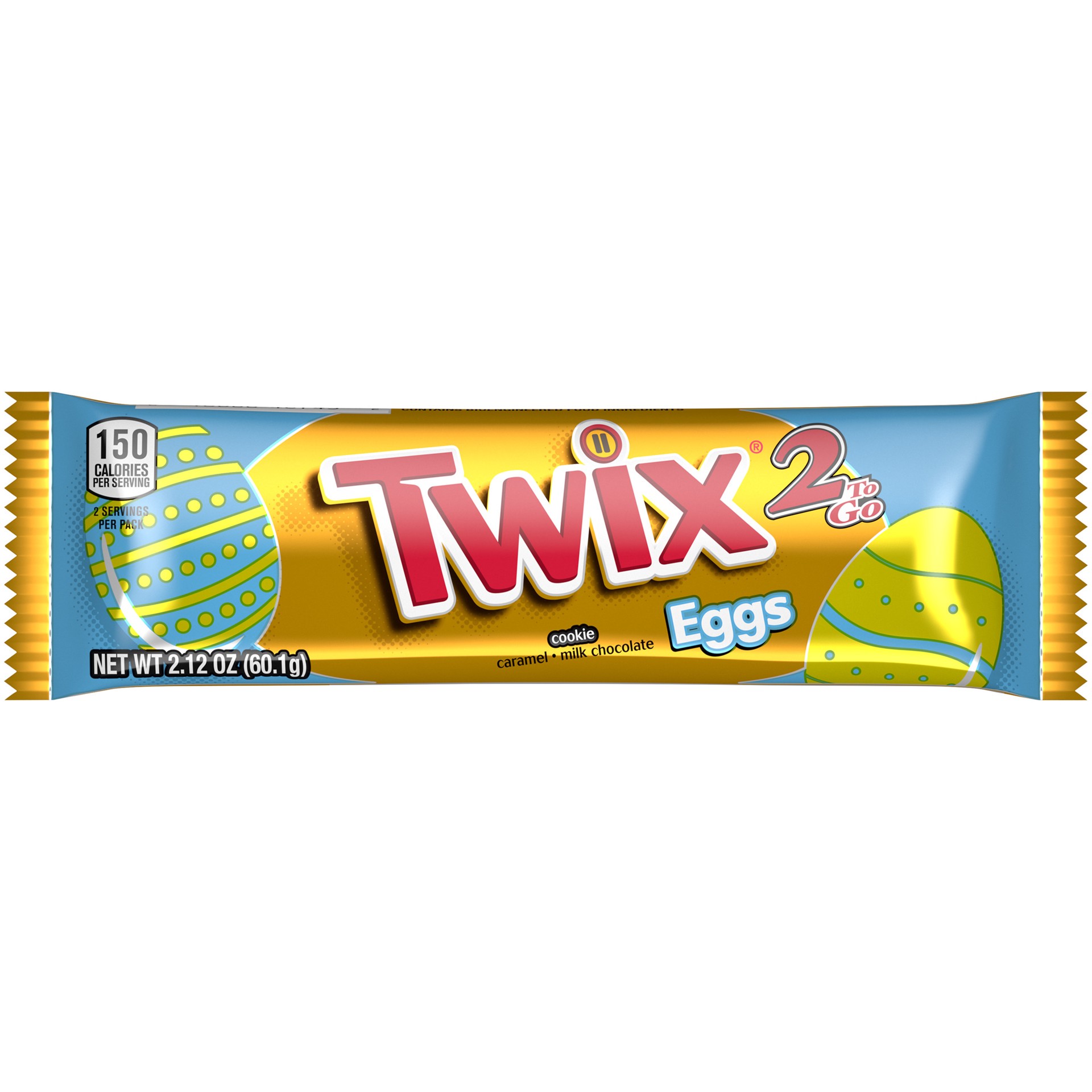 slide 1 of 5, TWIX Caramel Cookie Milk Chocolate Bar Easter Egg Candy, 2.12 oz, 2 Pack, 2.12 oz