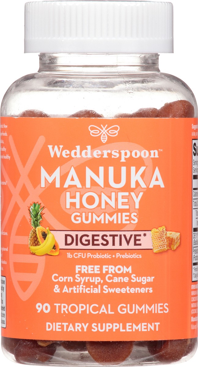 slide 6 of 9, Wedderspoon Manuka Honey Tropical Flavored Digestive Gummies, 90 ct