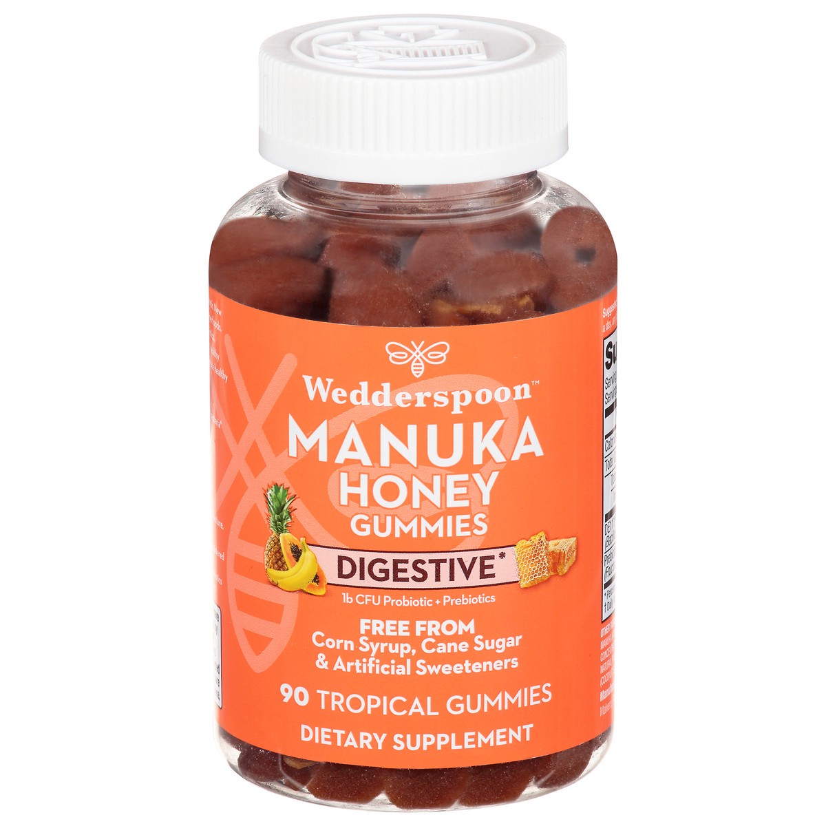 slide 1 of 9, Wedderspoon Manuka Honey Tropical Flavored Digestive Gummies, 90 ct