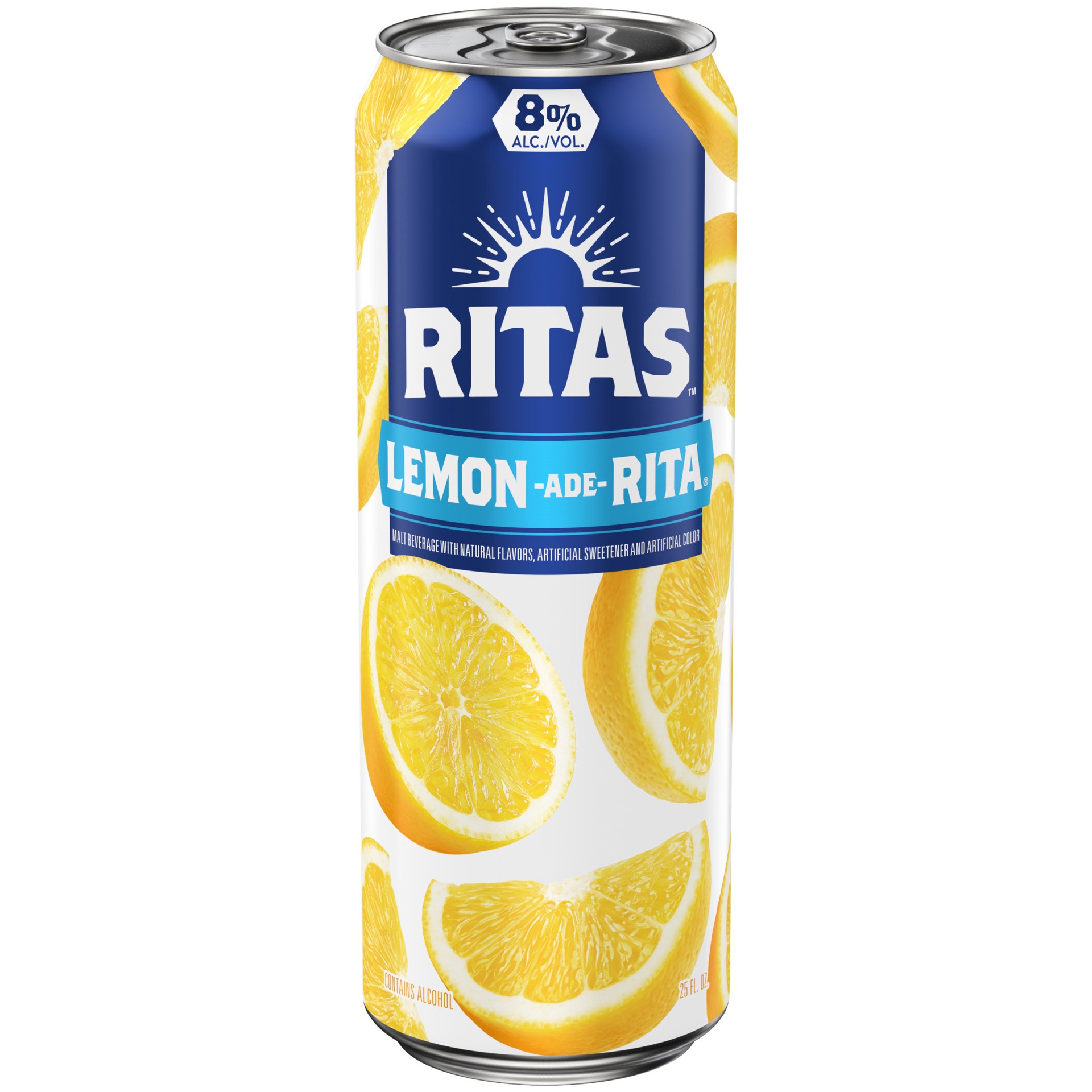 slide 1 of 4, RITAS Lemon-ade-Rita Sparkling Margarita, 25 fl oz Tall Can, 25 oz