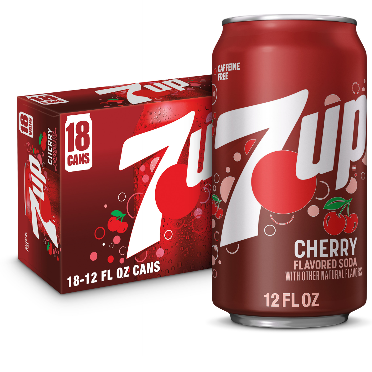 slide 1 of 29, 7Up Cherry, 18 x 12 oz