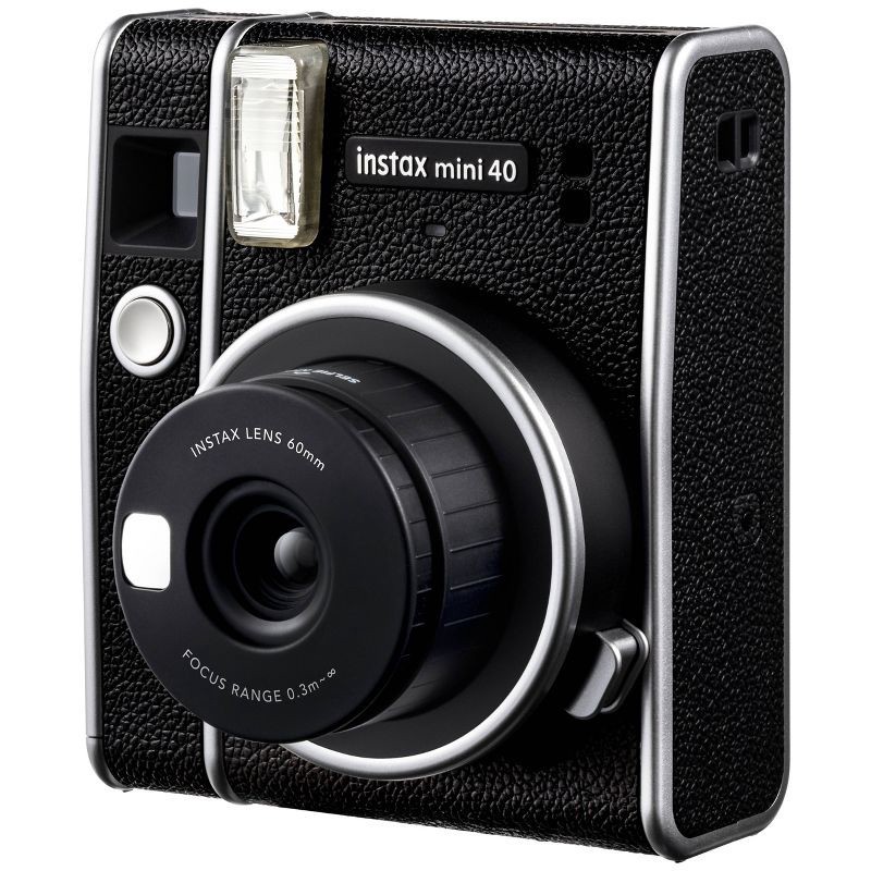 slide 2 of 10, Fujifilm Instax Mini 40 Camera - Black: Automatic Focus, Built-In Flash, Instant Film Format, 1 ct