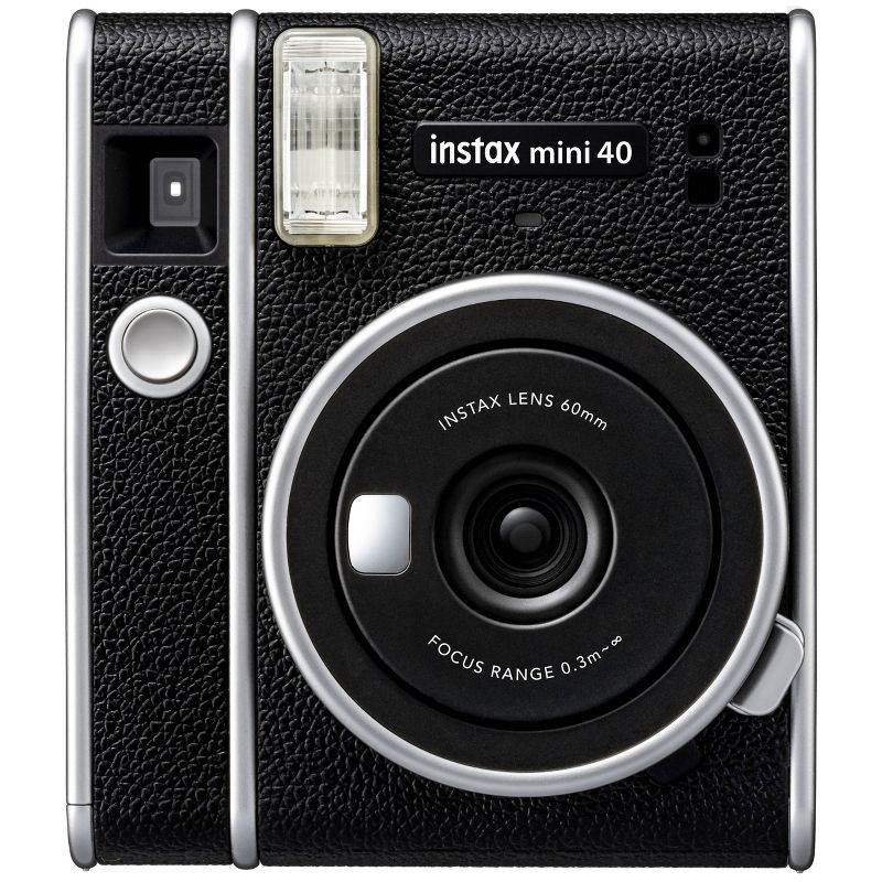 slide 1 of 10, Fujifilm Instax Mini 40 Camera - Black: Automatic Focus, Built-In Flash, Instant Film Format, 1 ct
