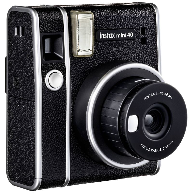 slide 9 of 10, Fujifilm Instax Mini 40 Camera - Black: Automatic Focus, Built-In Flash, Instant Film Format, 1 ct